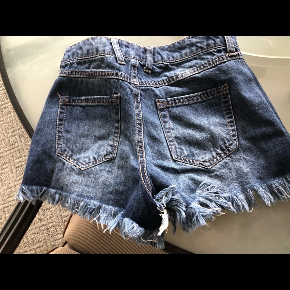 High waisted denim shorts
